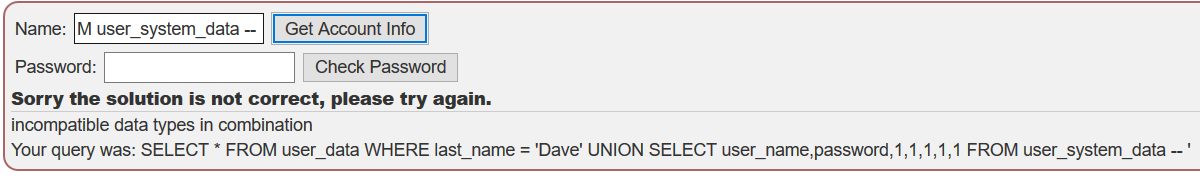 Error tipos incompatibles