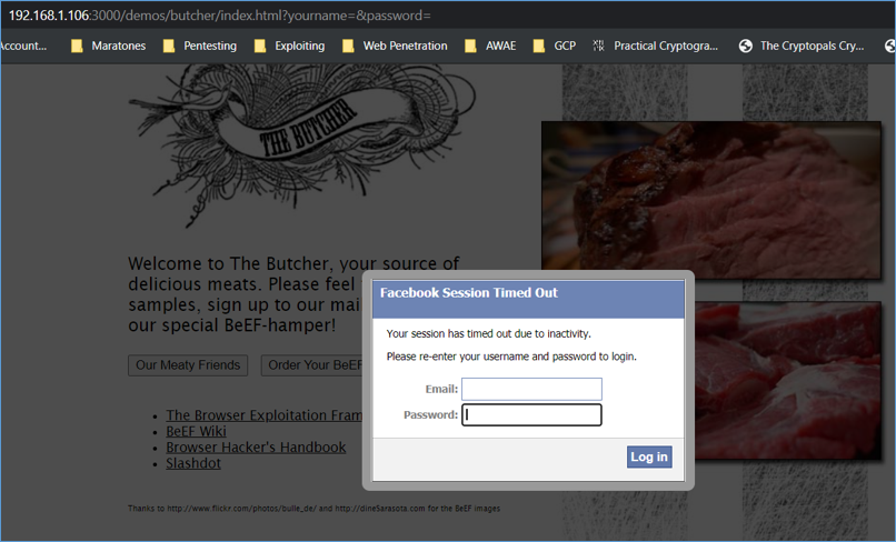 Ejecución Phishing Facebook